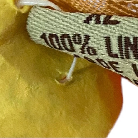 Tommy Bahama Mens Orange Textured 100% Linen Short Sleeve Button Up Shirt Sz XL - Picture 12 of 12